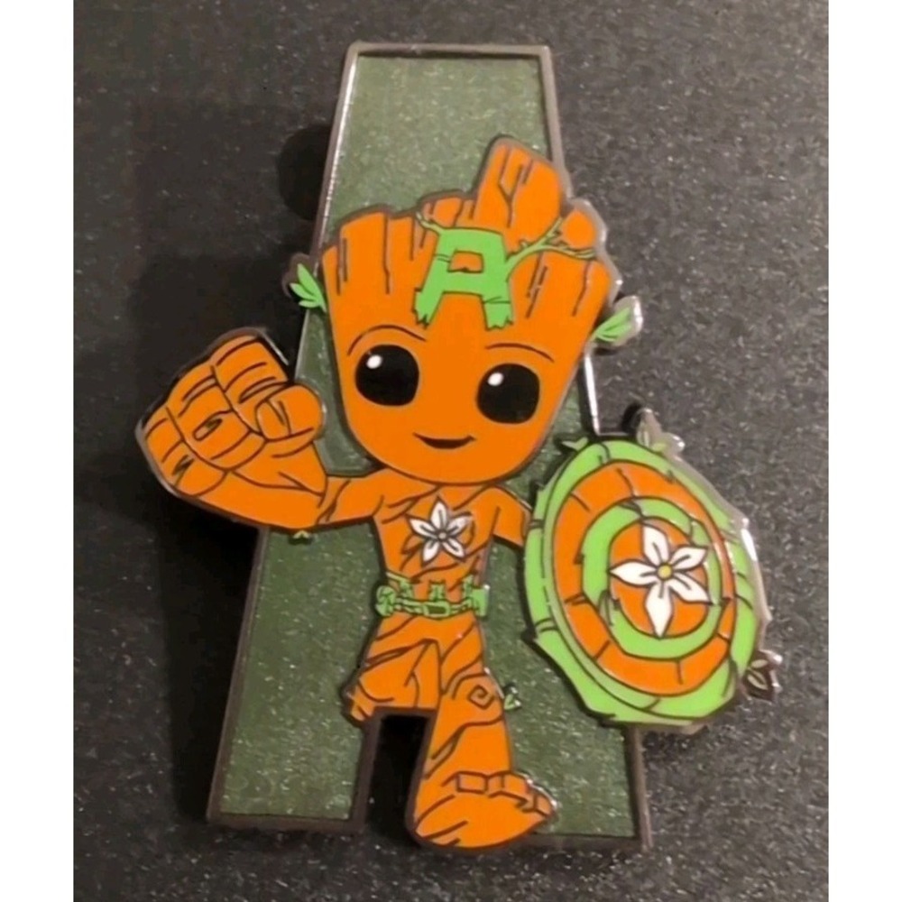 2025 Disney Marvel We Are Groot Mystery Box Pin Captain America Letter A